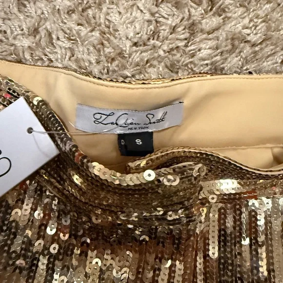 LaQuan Smith Gold Liquid Sequin Pants - Small - Picture 7 of 11